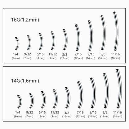 Titanium Internally Threaded Curved Barbell Replacement Component