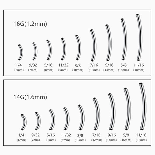 Titanium Internally Threaded Curved Barbell Replacement Component