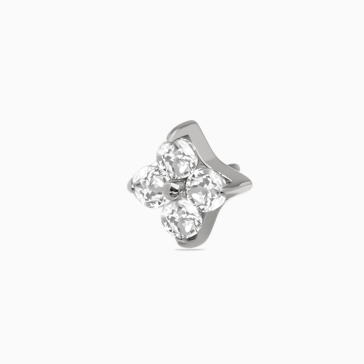 Titanium Internally Threaded 4-CZ Flower Top