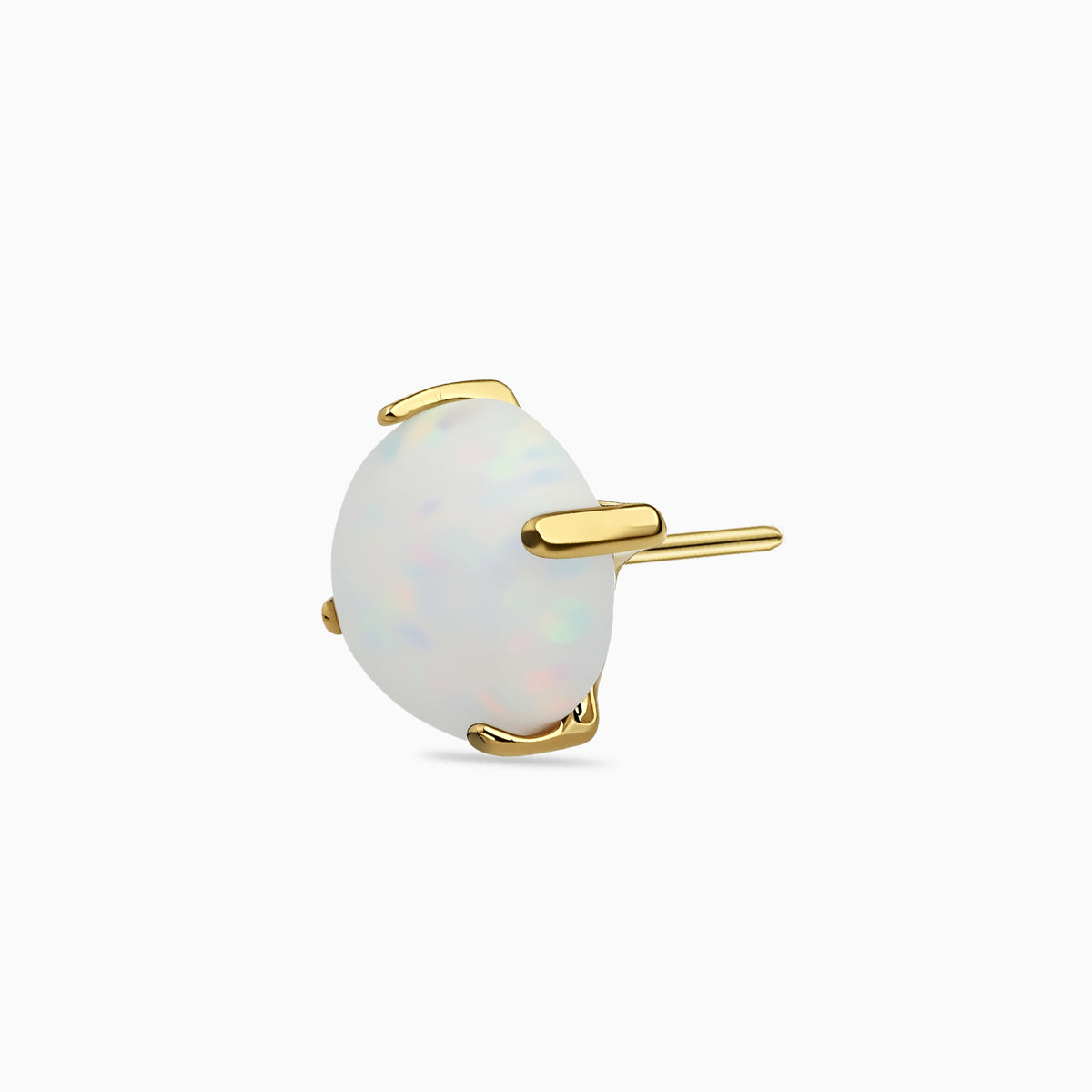 18Kt Gold PVD Titanium Threadless Prong  Synthetic Opal Top