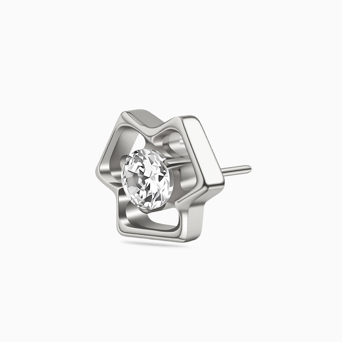Titanium Threadless Open Triangle Gem Top