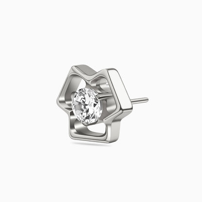 Titanium Threadless Open Triangle Gem Top