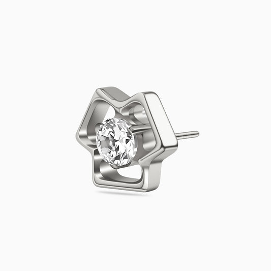 Titanium Threadless Open Triangle Gem Top