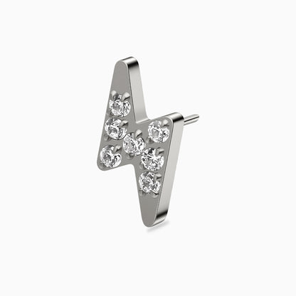 Titanium Threadless 7-Stone Lightning Bolt Top
