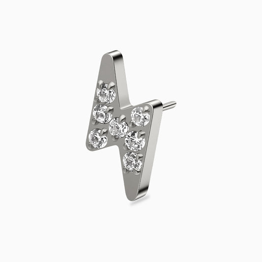 Titanium Threadless 7-Stone Lightning Bolt Top
