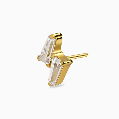 18Kt Gold PVD Titanium Threadless Lightning Bolt Gem Top