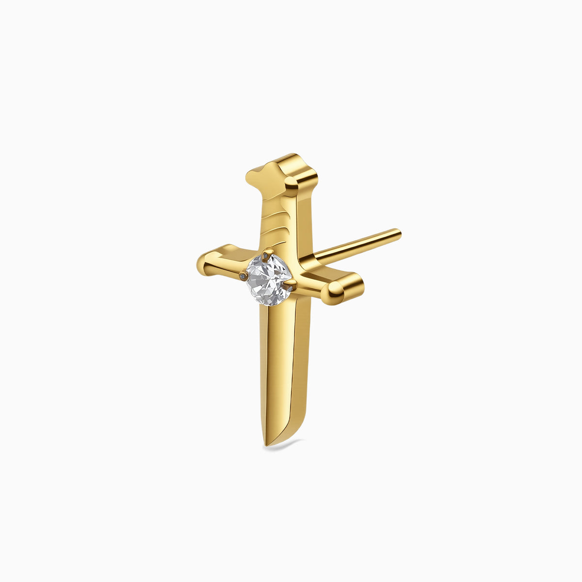18Kt Gold PVD Titanium Threadless Dagger Top