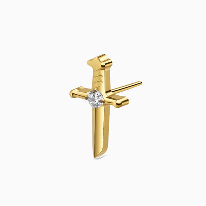 18Kt Gold PVD Titanium Threadless Dagger Top