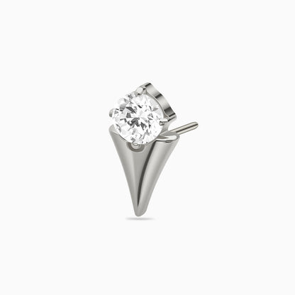 Titanium Threadless V-Shape Gem Top