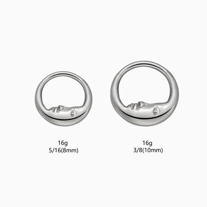 Titanium Crescent Moon Face Front Facing Hinged Segment Clicker