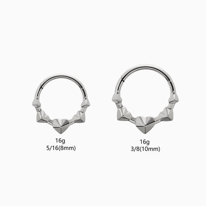 Titanium Heart Cluster Front Facing Hinged Segment Clicker