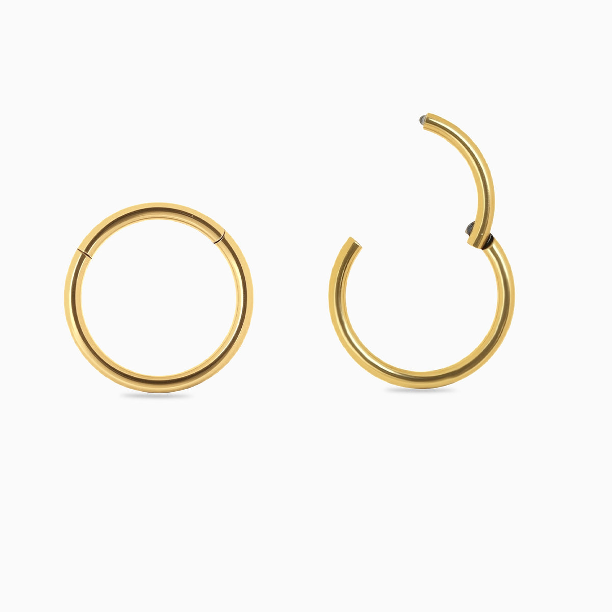 18Kt Gold PVD Titanium Hinged Hoop Ring.