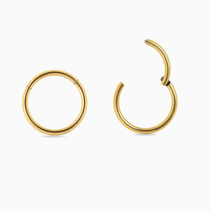 18Kt Gold PVD Titanium Hinged Hoop Ring.