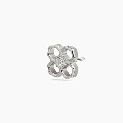 Titanium Threadless Open Flower Gem Top