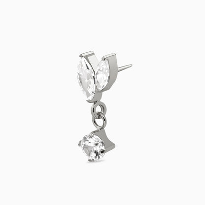 Titanium Threadless Dangle Leaf Cluster Top