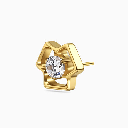 18Kt Gold PVD Titanium Threadless Open Triangle Gem Top