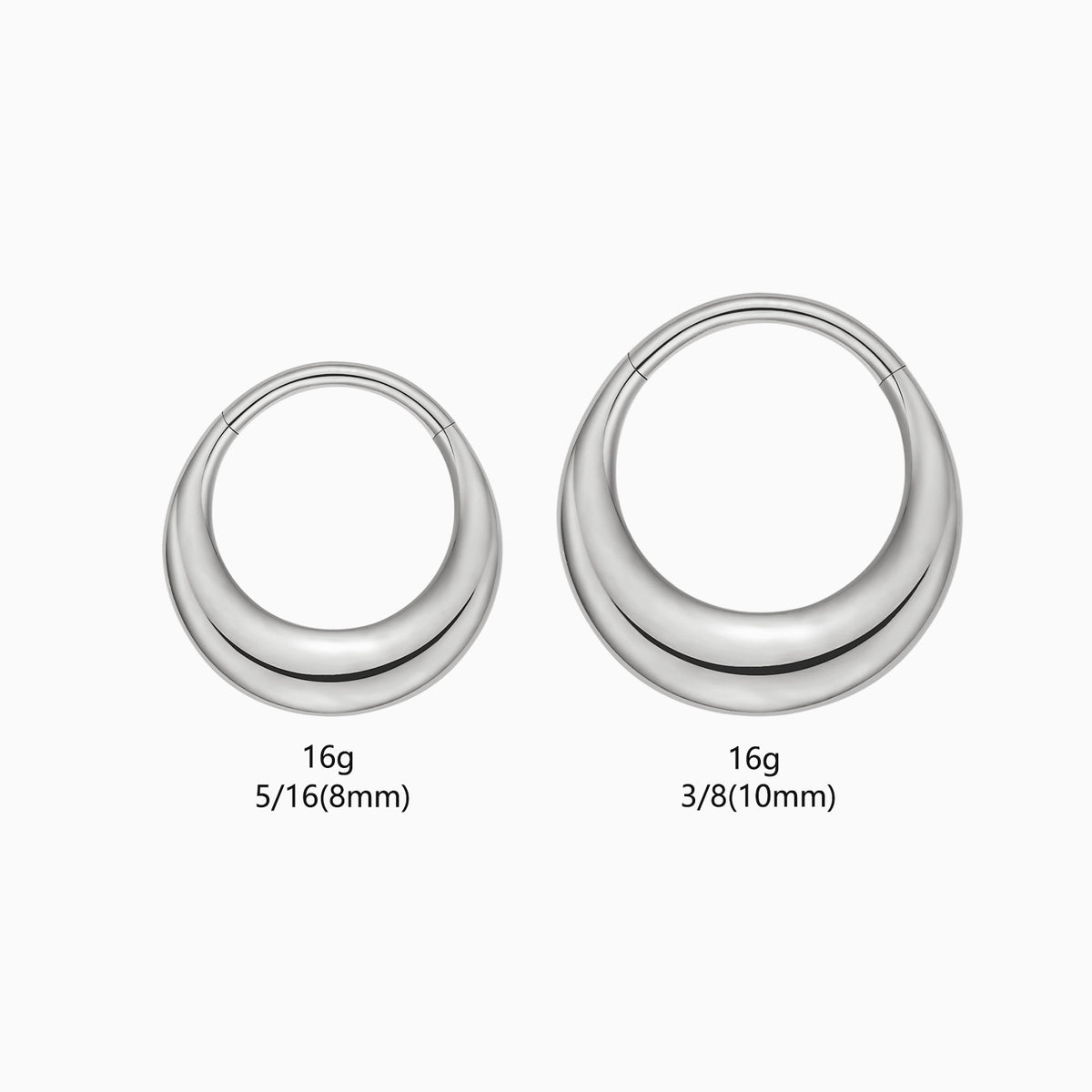 Titanium Sleek Dome Septum Front Facing Hinged Segment Clicker