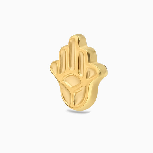 18Kt Gold PVD Titanium Threadless Hamsa Hand Top