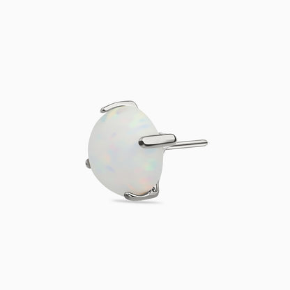 Titanium Threadless Prong  Synthetic Opal Top