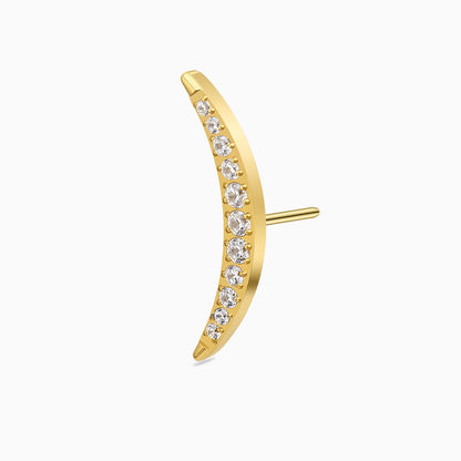 18Kt Gold PVD Titanium Threadless Crescent Curved Cluster Top