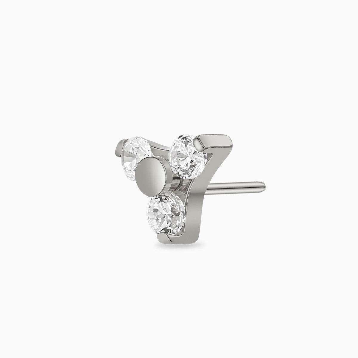 Titanium Threadless Trillion Cluster Gem Top.