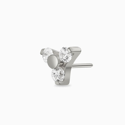 Titanium Threadless Trillion Cluster Gem Top.