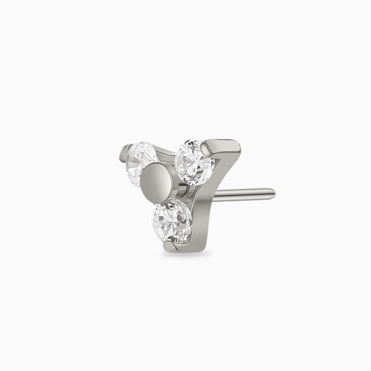 Titanium Threadless Trillion Cluster Gem Top.