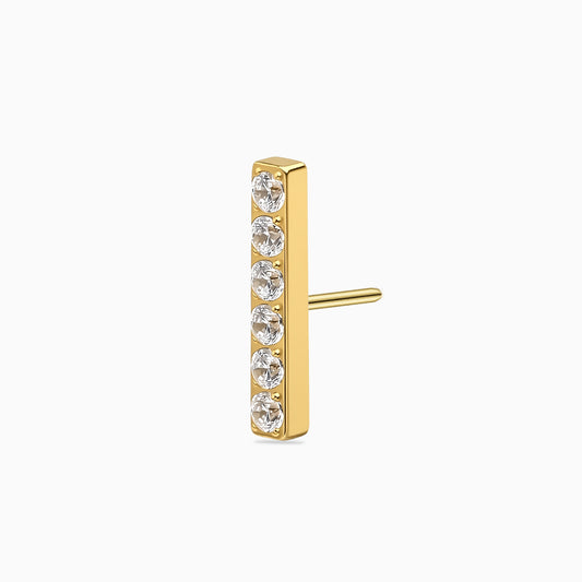 18Kt Gold PVD Titanium Threadless 6-Stone Bar Top