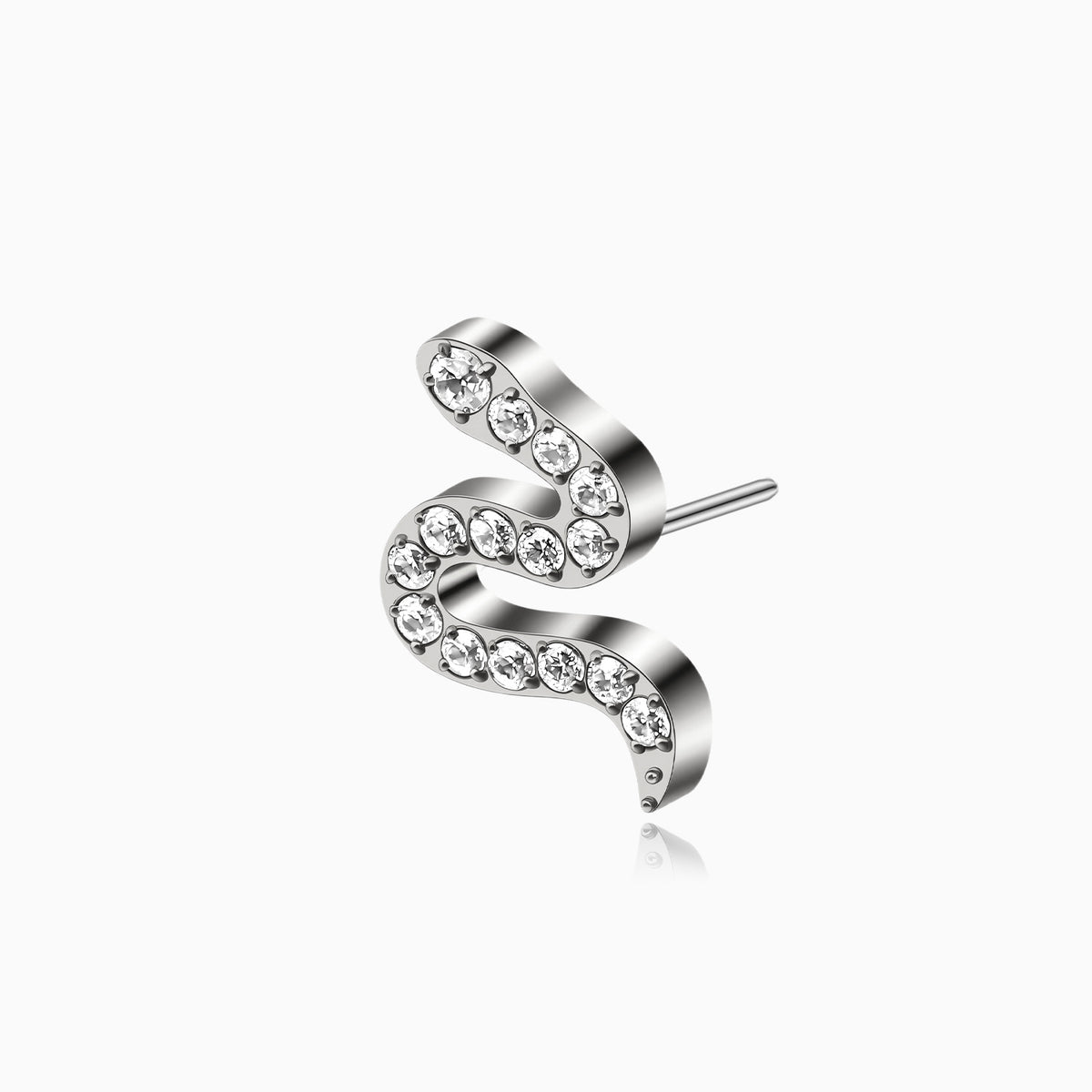 Titanium Threadless Paved Snake Top