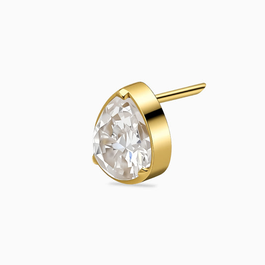 18Kt Gold PVD Titanium Threadless Pear Bezel Top
