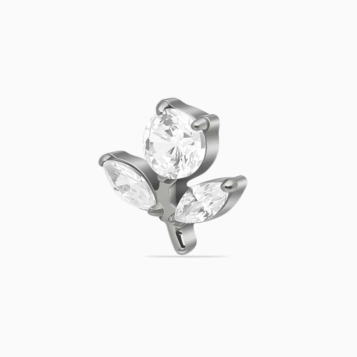 Titanium Internally Threaded CZ Flower and Leaf Top