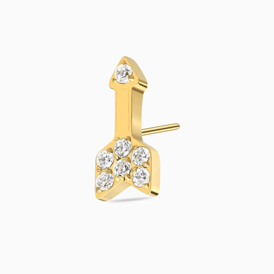 18Kt Gold PVD Titanium Threadless Arrow Cluster Top