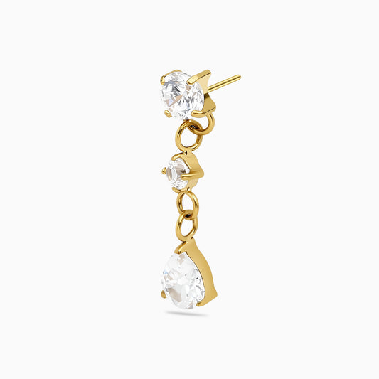 18Kt Gold PVD Titanium Threadless Dangle Gem Top