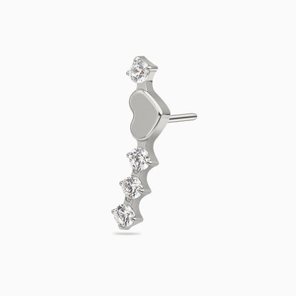 Titanium Threadless Heart Cluster Top