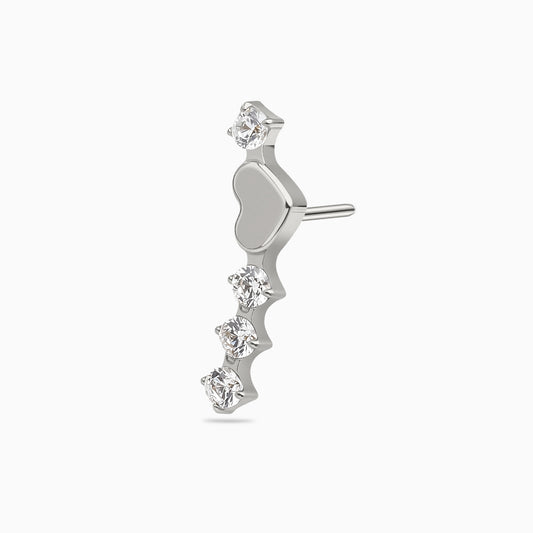 Titanium Threadless Heart Cluster Top