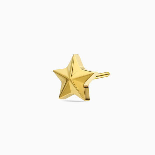 18Kt Gold PVD Titanium Threadless Star Top