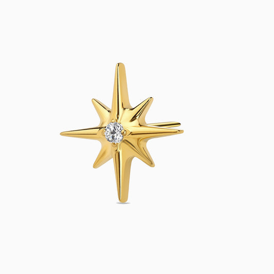 24Kt Gold PVD Titanium Threadless North Star Gem Top.
