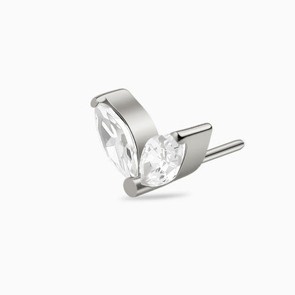Titanium Threadless Double Marquise Gem Top