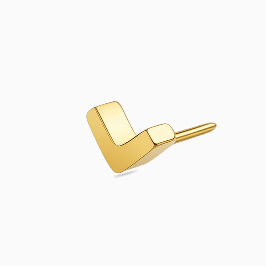 18Kt Gold PVD Titanium Threadless V-Shape Top.