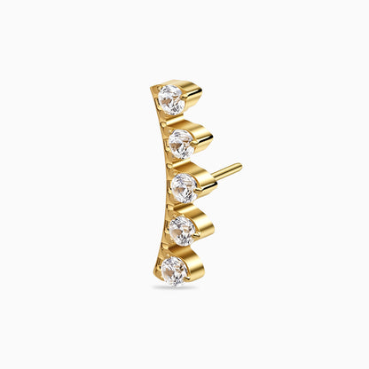 18Kt Gold PVD Titanium Threadless Crown Cluster Top