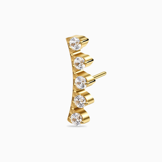 18Kt Gold PVD Titanium Threadless Crown Cluster Top