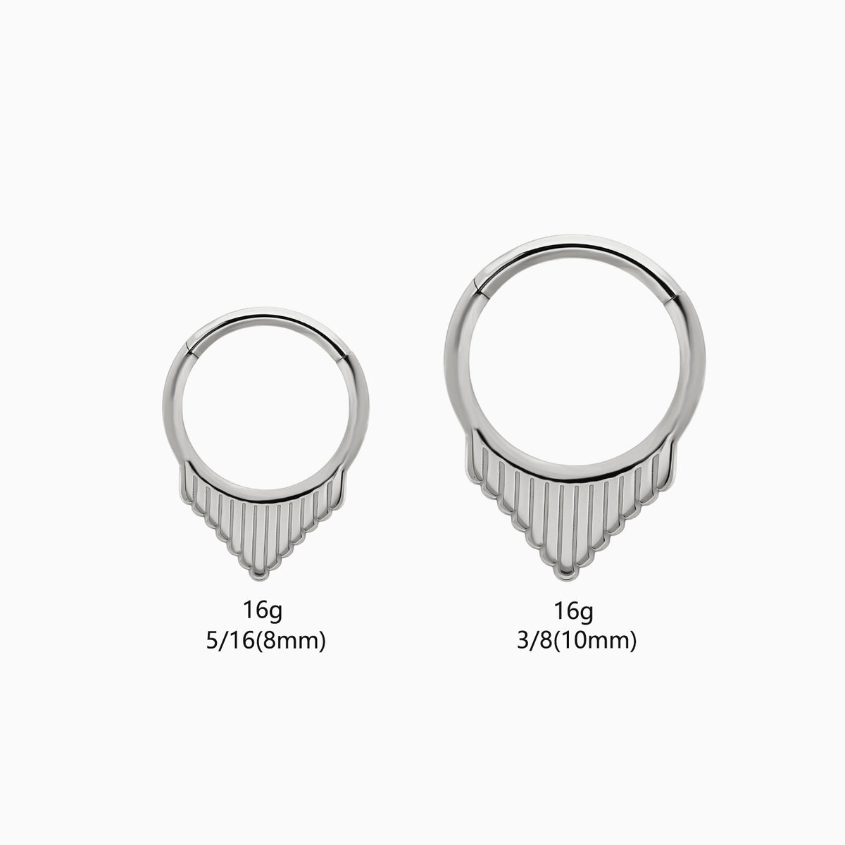 Titanium Ribbed V Shape Front Facing Hinged Segment Clicker
