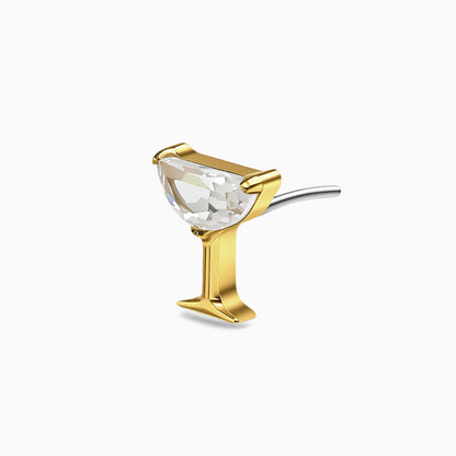 18Kt Gold PVD Titanium Threadless Cocktail Glass Top