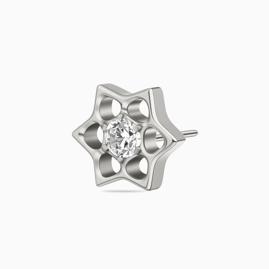 Titanium Threadless Open Star Gem Top