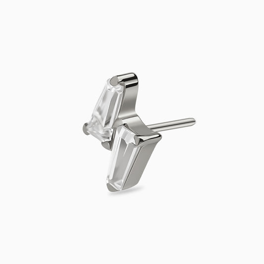 Titanium Threadless Lightning Bolt Gem Top