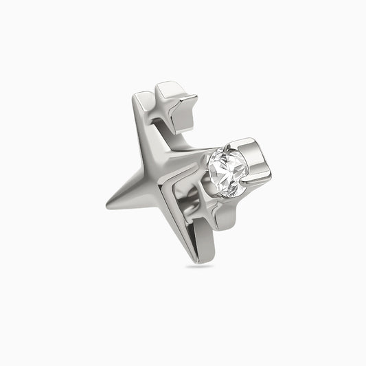 Titanium Threadless Shooting Star CZ Top