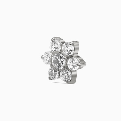 Titanium Internally Threaded CZ Six-Petal Flower Top