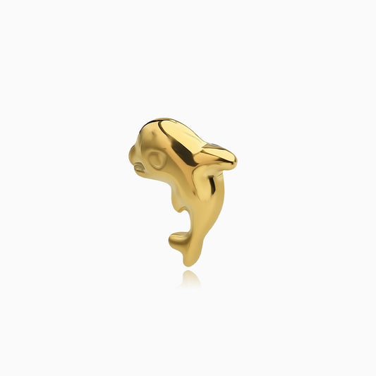 18Kt Gold PVD Titanium Threadless Dolphin Top