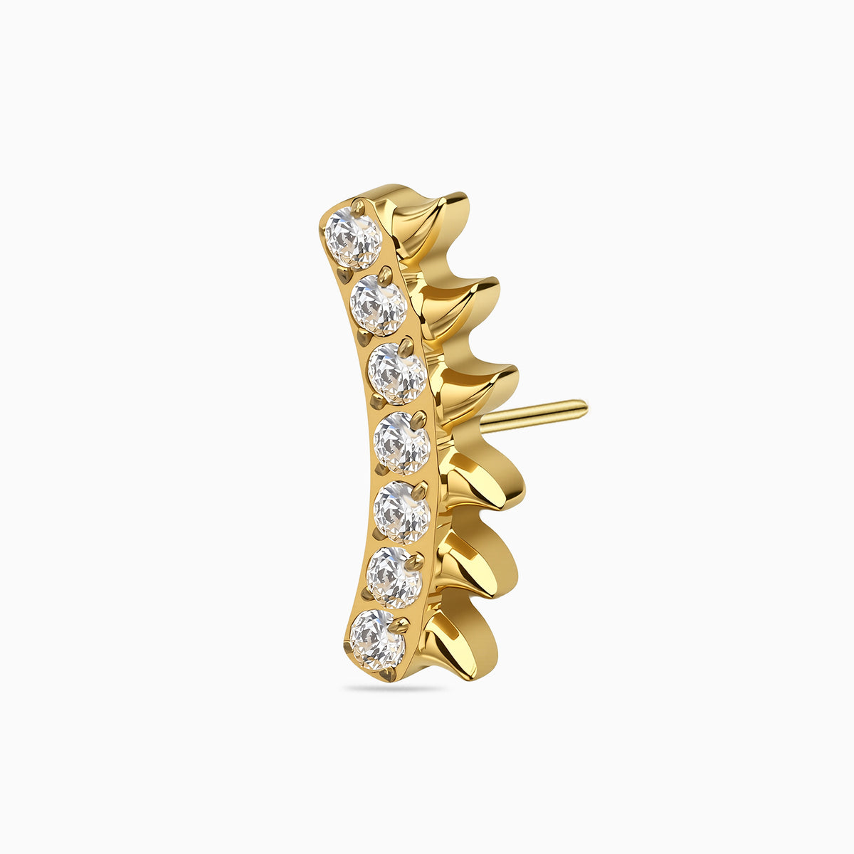 18Kt Gold PVD Titanium Threadless Spike Cluster Top