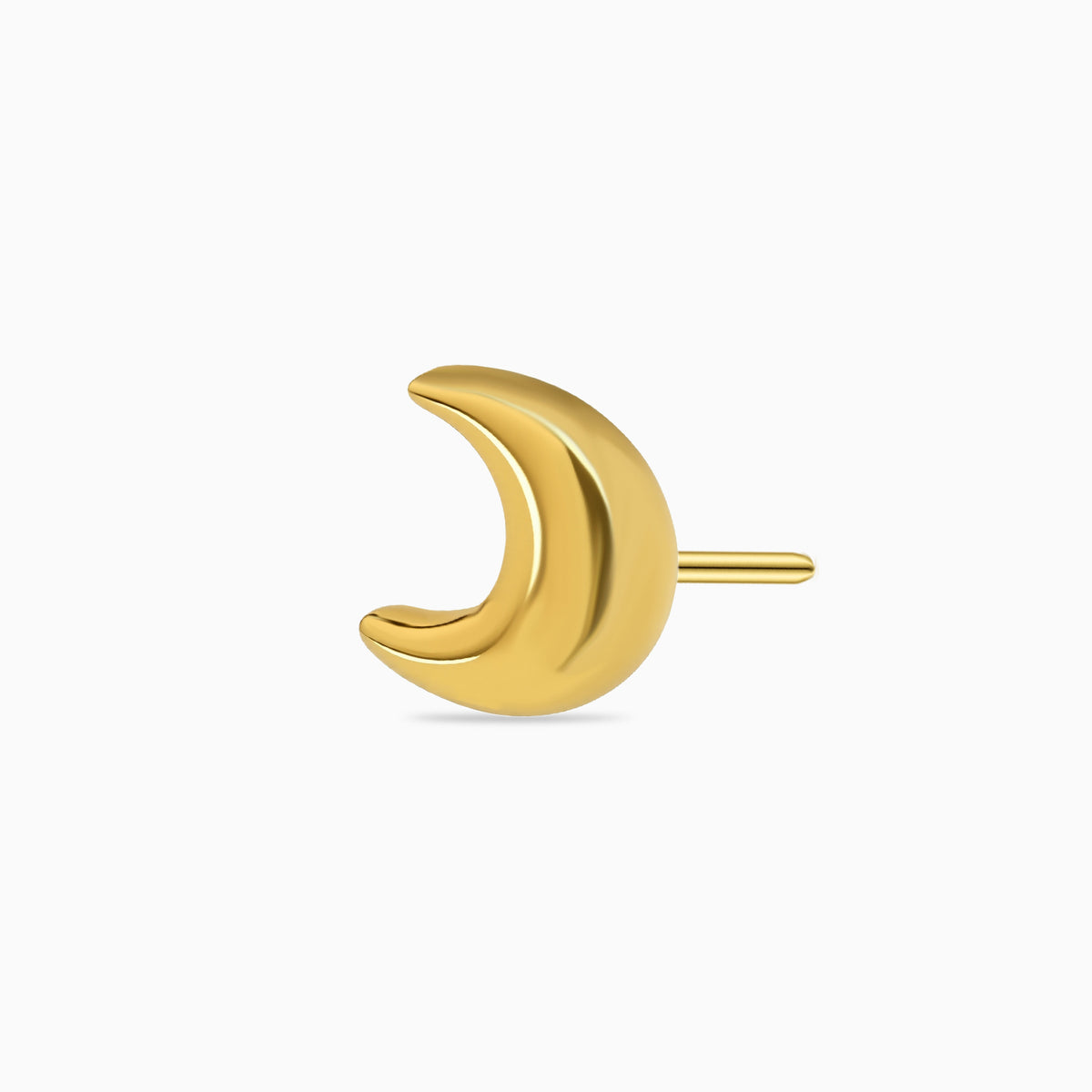 18Kt Gold PVD Titanium Threadless Crescent Moon Top.